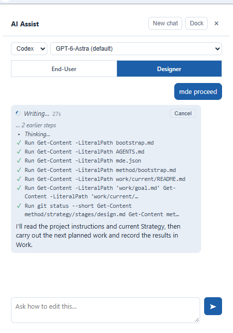 AI assistance within the MDE Workbench