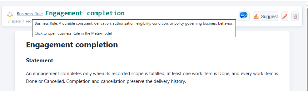 Business Rule in MDE with its Meta-model description visible